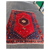 Woven Accent Rug with Geometric Design 7x10