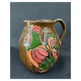 Jessie Meadows Pottery Pitcher with Rooster Design, 2008