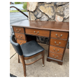 Wood Desk with Matching Chair