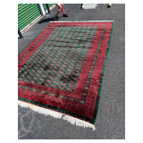 Large Format Decorative Rug 13 x 9- Green and Red Pattern