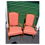 Pair of Upholstered Armchairs with Wooden Frames