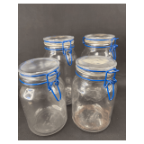 Set of Four Glass Jars with Latch Closures