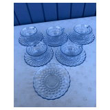 Blue Bubble Glass Cup and Saucer Set