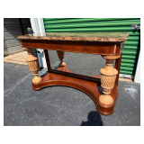Stone Top Console Table with Mirrored Back