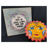 Decorative Handcrafted Sun Face Plate and Soul Happy Wall Hanging