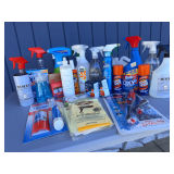 Variety of Cleaning Supplies Including Sprays, Cleaning Cloths, Scrubbers, Tablets and More