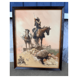 Framed Western Scene Oil Painting by Baiyin Han