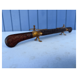 Indian Carved Knife and Fork Set with Sheath