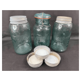 Group of Ball Mason Jars and Lids