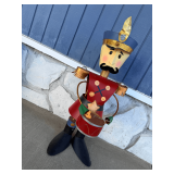 Metal Nutcracker-Style Toy Soldier Sculpture with Drum