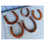 Group of Five Assorted Horseshoes