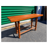 Solid Wood Bench/Console Table with Turned Legs