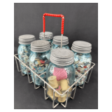 Set of Six Ball Perfect Mason Jars with Sewing Notions