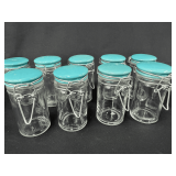 Teal Top Mini Jars x9
