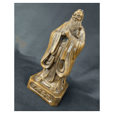 Confucius Brass/Bronze Figurine with Calligraphy Base