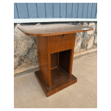 Wooden Flip-Top Sewing Stand with Interior Storage