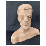 Hand-Sculpted Clay Male Bust