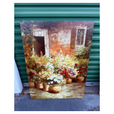 Floral Garden Courtyard Oil Painting on Canvas
