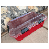 Husky Red and Clear Plastic Storage Case