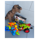 Assorted Dinosaur Toy Collection with Soft Bullet Gun Set