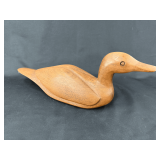 Hand-Carved Wooden Duck Decorative Figurine