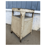 Metal Utility Stool with Storage Compartment