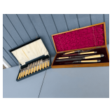 Antique Two-Piece Cutlery Set Collection with Presentation Cases