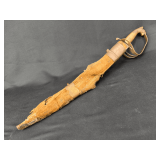 Lion Head Pommel Sword with Fabric Covered Scabbard