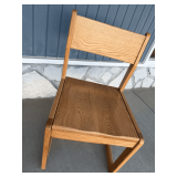 Modernist Oak Sled Base Side Chair