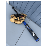 Mizuno B19 Maxcor Baseball Bat and All-Star Professional Series Catcher's Mitt