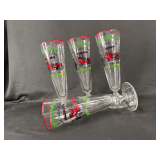 Set of Four 1905 Buick Model C Commemorative Glass Flutes