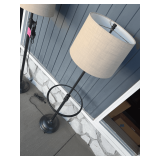 Floor Lamp with Integrated Glass Side Table
