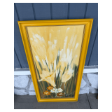 Floral Oil Painting in Yellow Frame