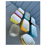 Assorted Multi-Colored Pyrex Glass Bakeware Collection