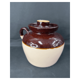 Two-Tone Ceramic Bean Pot with Lid