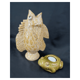 Ceramic Fish Vase and PartyLite Frog Tea Light Holder