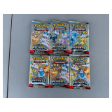 Collection of Six Pokemon Scarlet & Violet Prismatic Evolutions Booster Packs