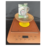 Copper Chef Induction Cooktop with Wooden Bowl and Taylor Thermometer