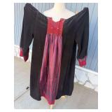 Embroidered Velvet Folk Dress