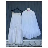 White Tulle Petticoat and Ruffled Slip Lot