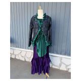 La Mondola Purple and Green Theatrical Costume Dress