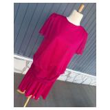 Magenta Textured Two-Piece Dress By T&F