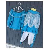 'Bo Peep' Blue Peasant Blouse And Lace Costume Ensemble