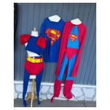 Warner Bros Oxford Comics Superman Costume Lot with T-Shirt and Full Body Suit