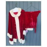 Red Velvet and Faux Fur Santa Suit Ensemble