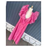 Hot Pink Statement Ruffle Party Dress
