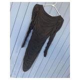 Scarlett Inc. Black And Gold Metallic Ruched Dress Size 5