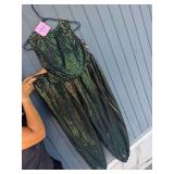 Black and Green Sequin Two-Piece Costume Set