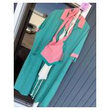 S&H Uniforms Teal and Pink Smock with Matching Apron and Bag
