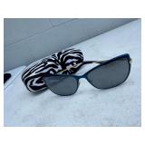 Tory Burch TY 6028 Blue and Gold Sunglasses with Case